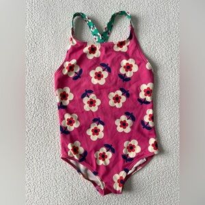 Mini Boden Pink Floral One Piece Swimsuit
